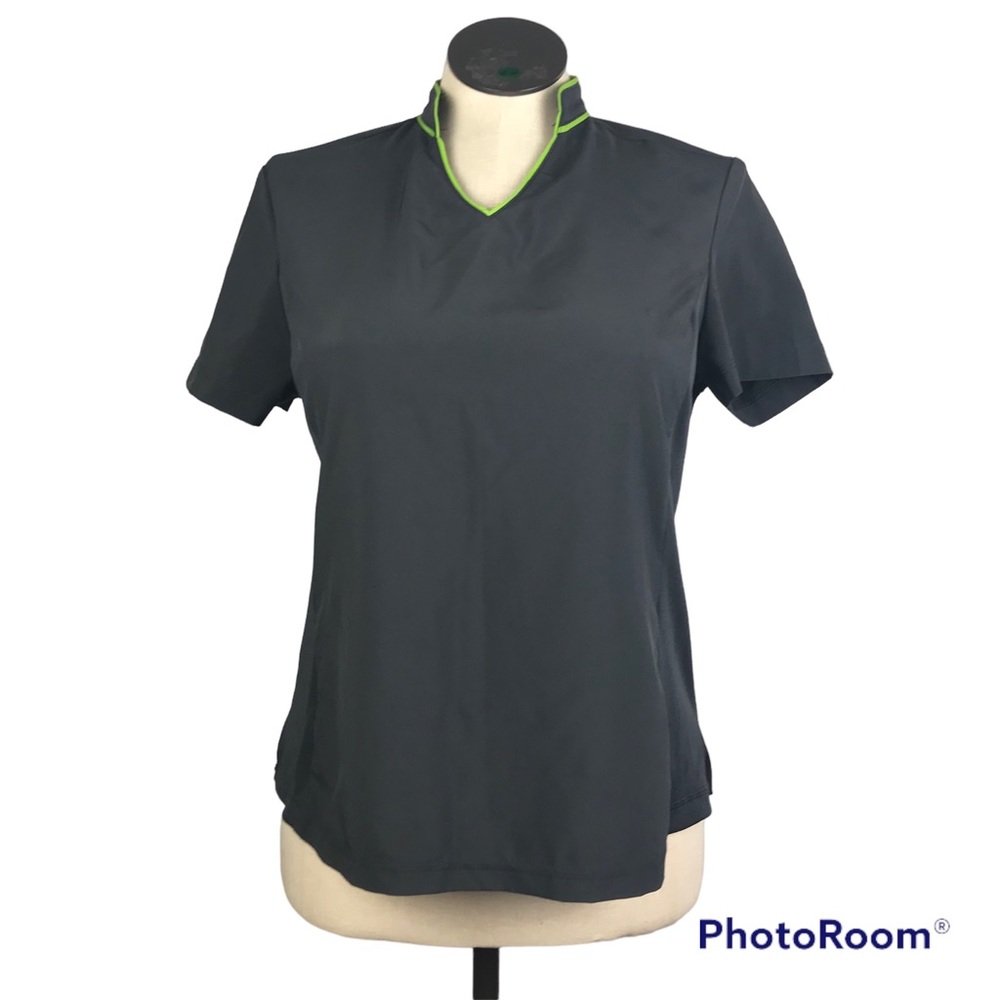 CHEROKEE UNIFORMS Top Nursing Medical Uniform Sz M Color Gray No Pockets V Neck